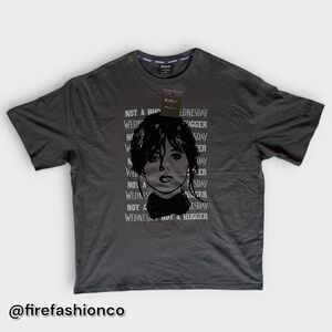 Wednesday Addams Flocked Whimsigoth Emo Graphic Shirt Medium Rare Deadstock NWT